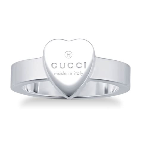 gucci ring silver heart|heart ring with gucci trademark.